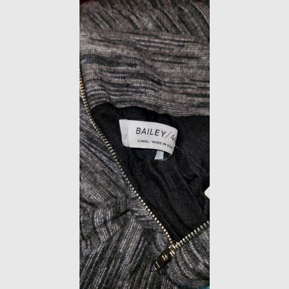 New Anthropologie Bailey 44 Greta Mock-Neck Long Sleeve Mini Dress $160 XS Gray - Picture 5 of 5